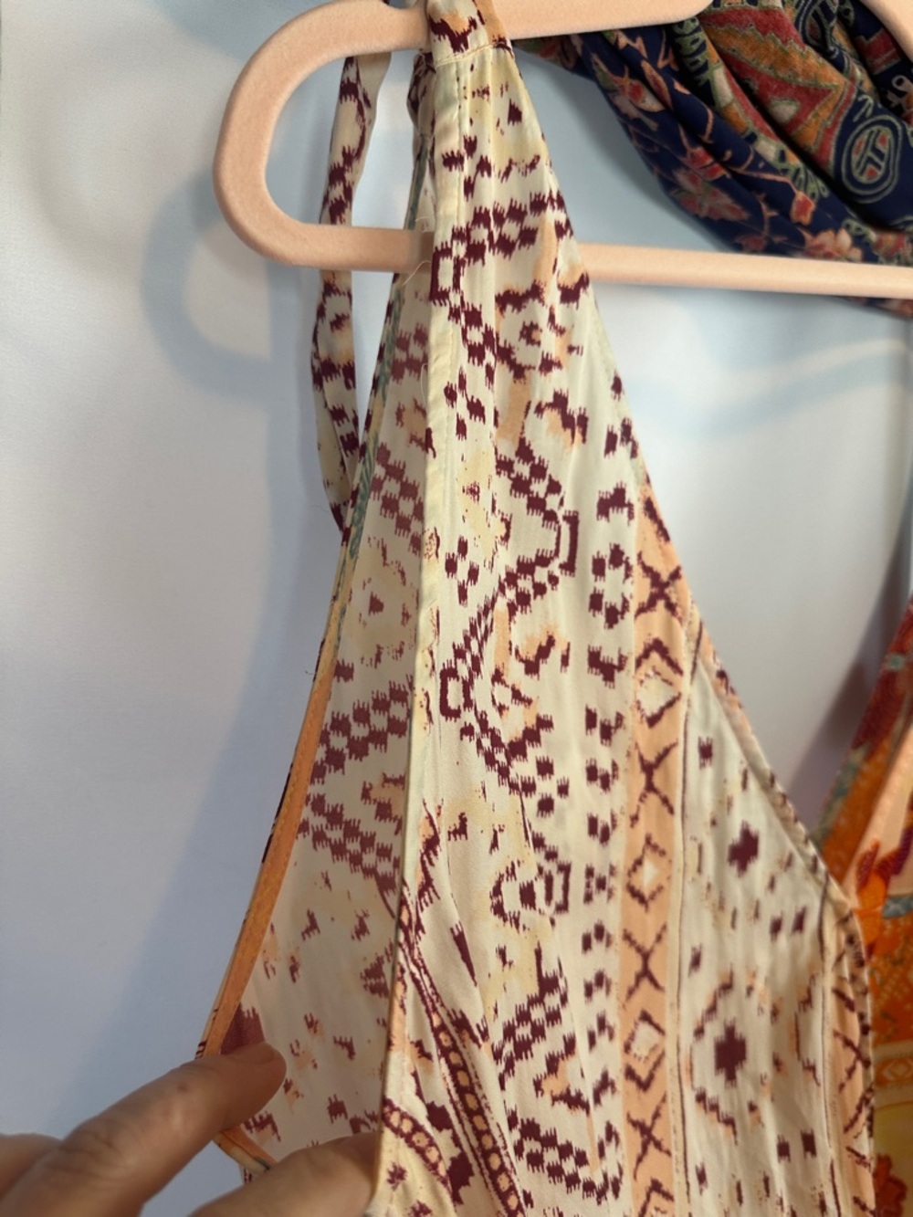 Free People Cream and Orange Floral Patchwork Crop Top - Picture 3 of 6